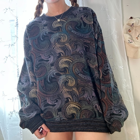 Vintage geometric pattern sweater - Picture 3 of 7